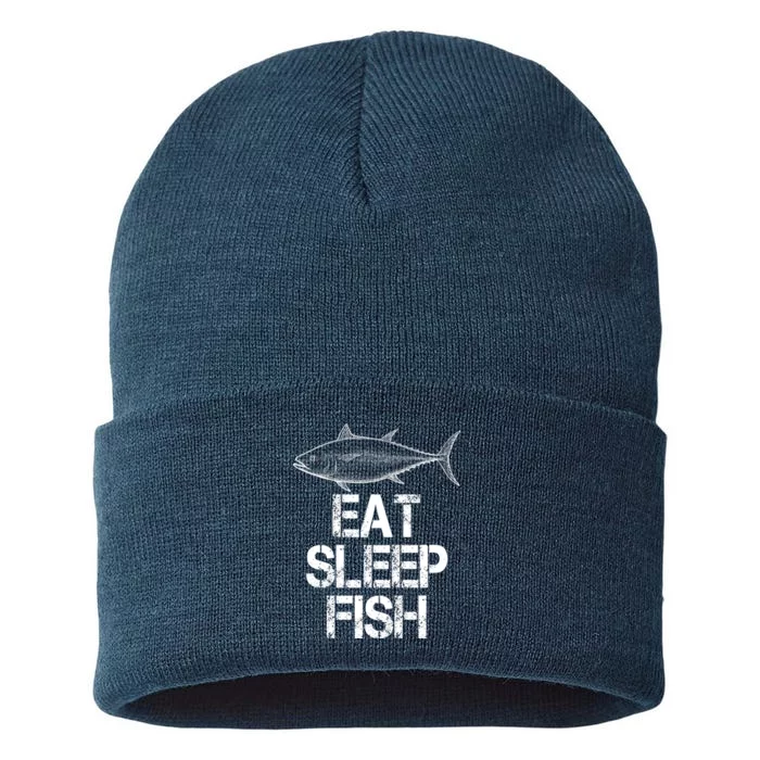 Eat Sleep Fish Fishing Fanatic Sustainable Knit Beanie