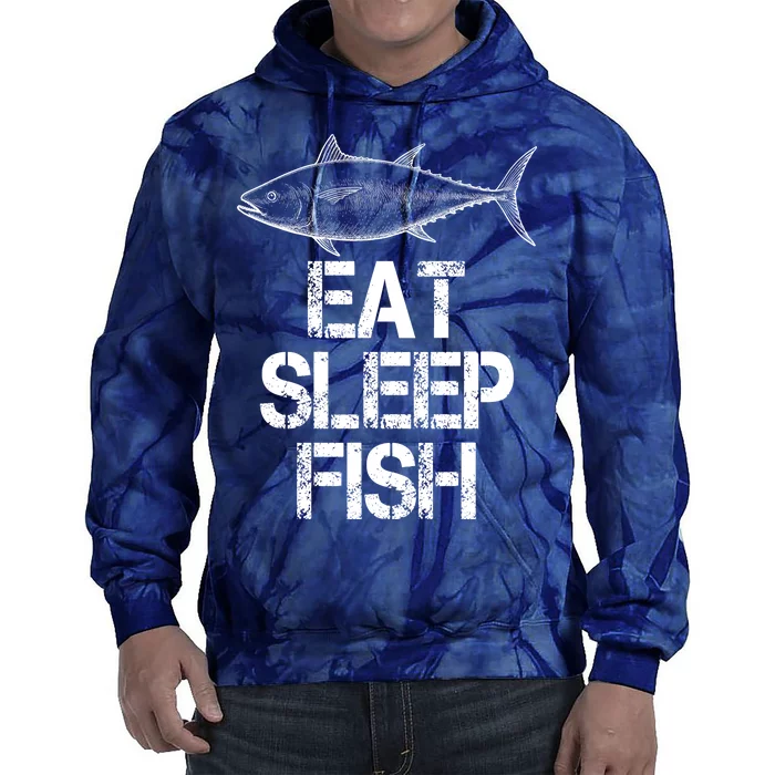 Eat Sleep Fish Fishing Fanatic Tie Dye Hoodie