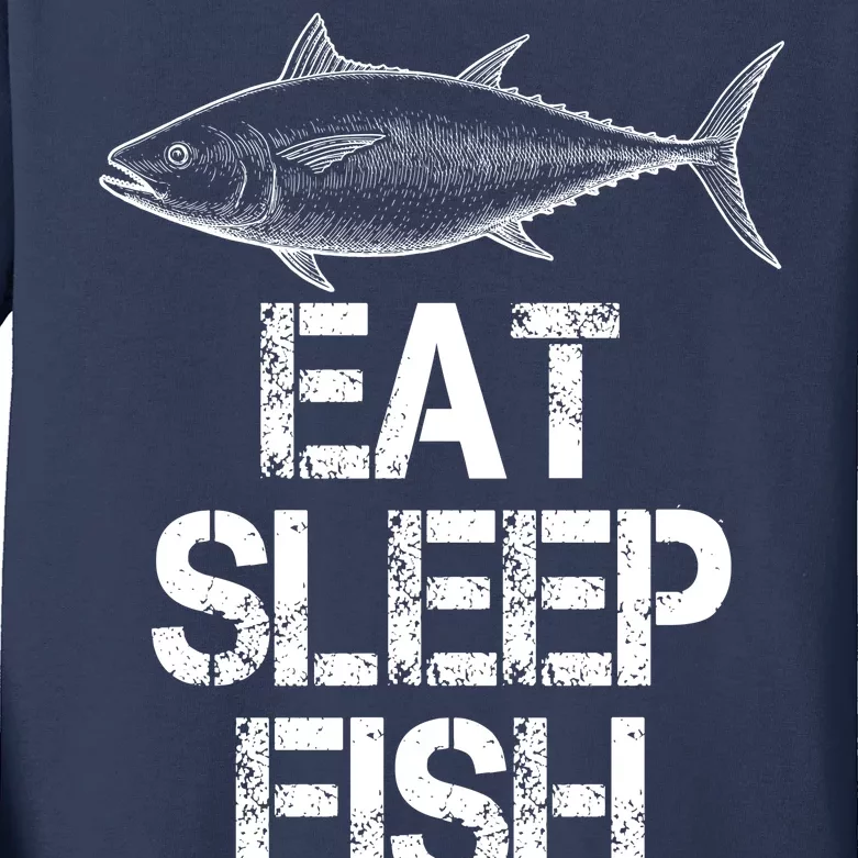 Eat Sleep Fish Fishing Fanatic Kids Long Sleeve Shirt