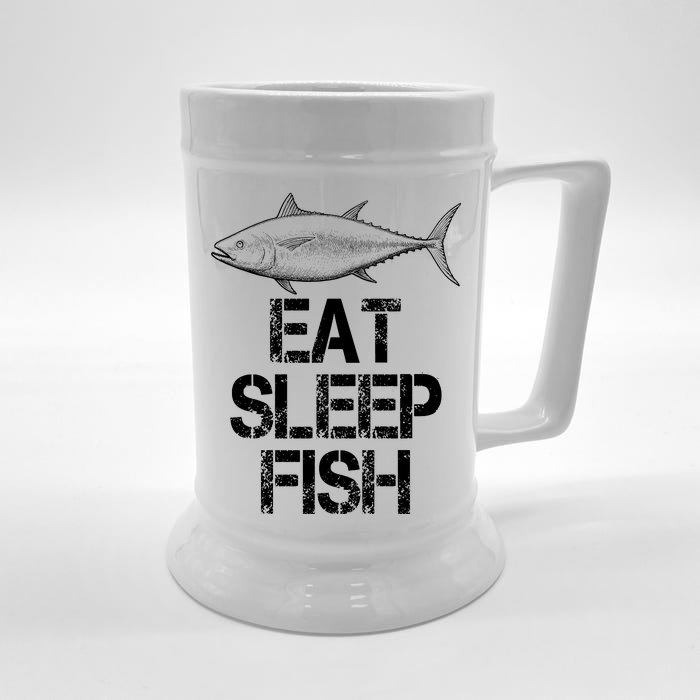 Eat Sleep Fish Fishing Fanatic Front & Back Beer Stein