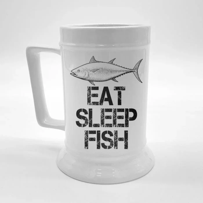 Eat Sleep Fish Fishing Fanatic Front & Back Beer Stein