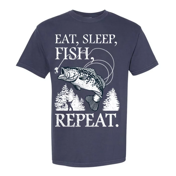 Eat Sleep Fish Repeat Garment-Dyed Heavyweight T-Shirt