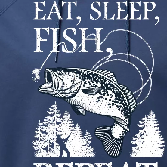 Eat Sleep Fish Repeat Performance Fleece Hoodie