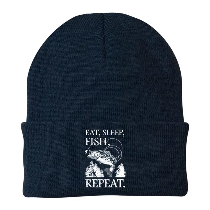 Eat Sleep Fish Repeat Knit Cap Winter Beanie