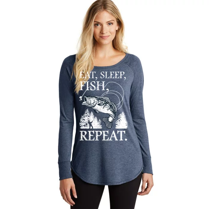 Eat Sleep Fish Repeat Women's Perfect Tri Tunic Long Sleeve Shirt