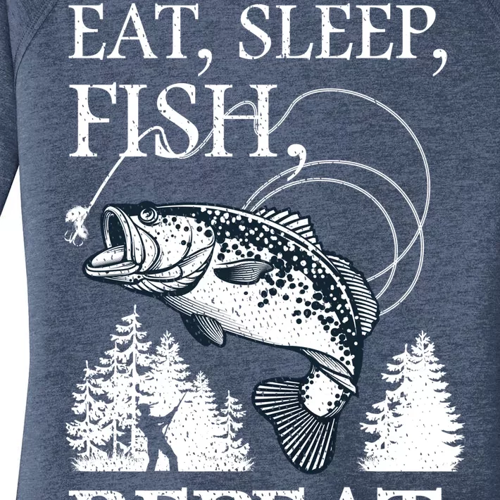 Eat Sleep Fish Repeat Women's Perfect Tri Tunic Long Sleeve Shirt