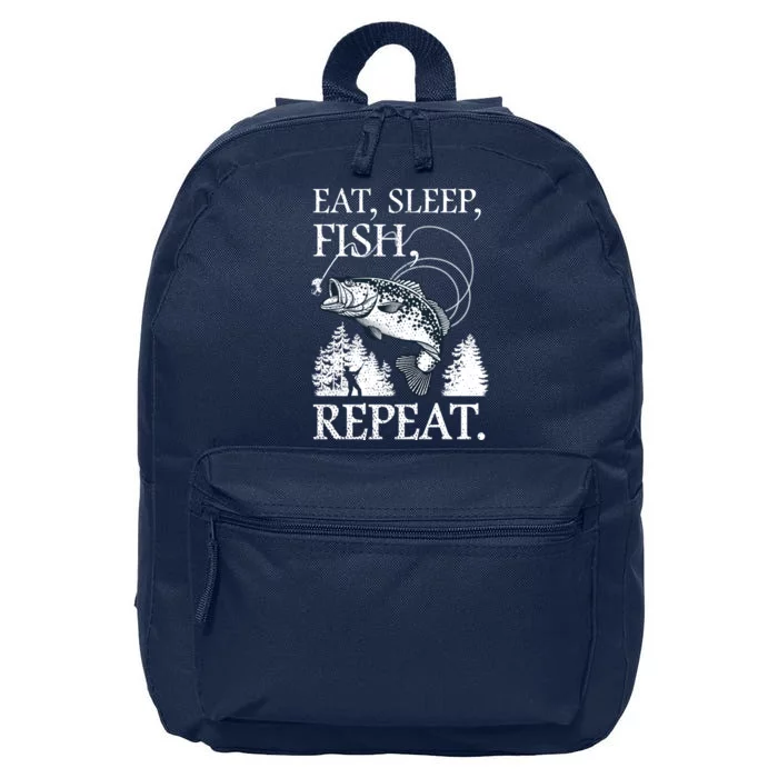 Eat Sleep Fish Repeat 16 in Basic Backpack