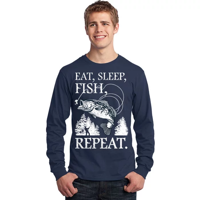 Eat Sleep Fish Repeat Tall Long Sleeve T-Shirt