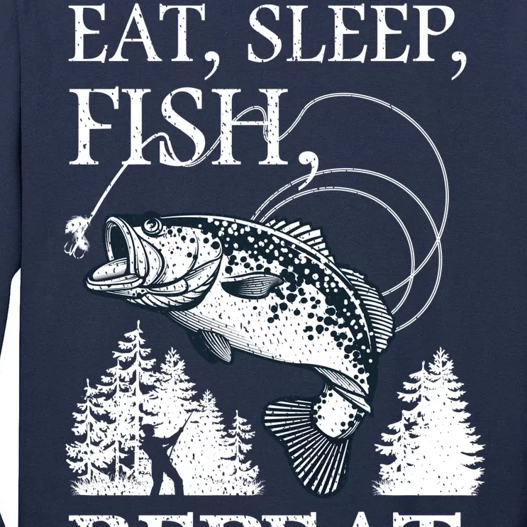 Eat Sleep Fish Repeat Tall Long Sleeve T-Shirt