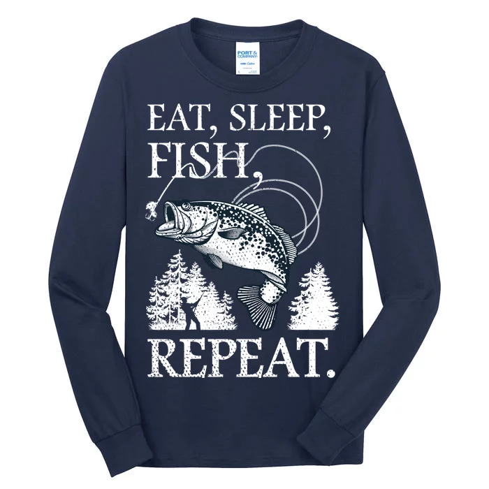 Eat Sleep Fish Repeat Tall Long Sleeve T-Shirt