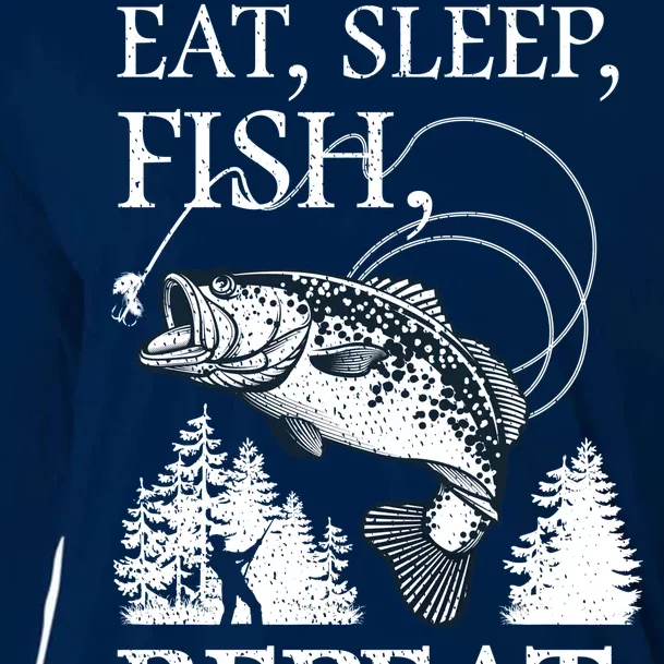 Eat Sleep Fish Repeat Cooling Performance Long Sleeve Crew