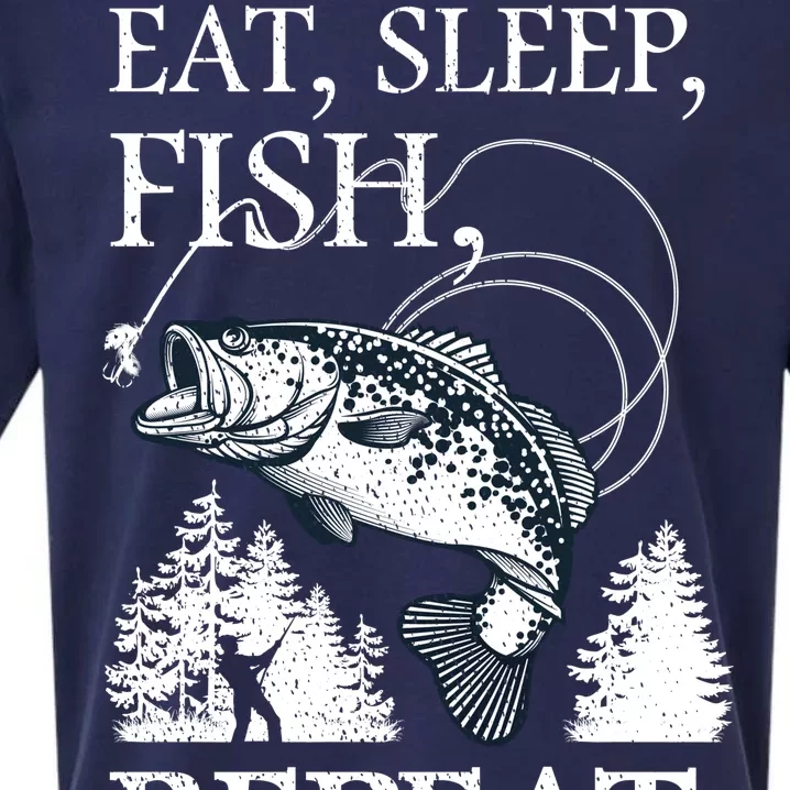 Eat Sleep Fish Repeat Sueded Cloud Jersey T-Shirt