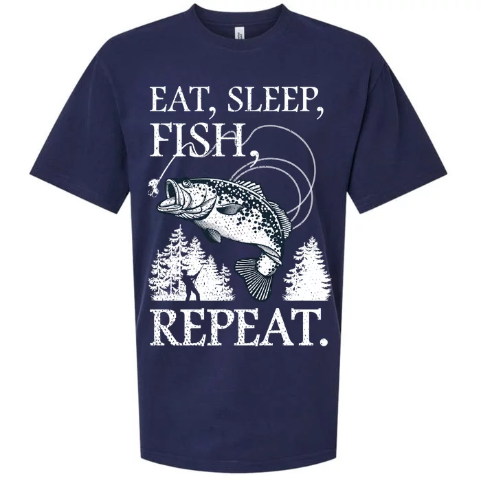 Eat Sleep Fish Repeat Sueded Cloud Jersey T-Shirt