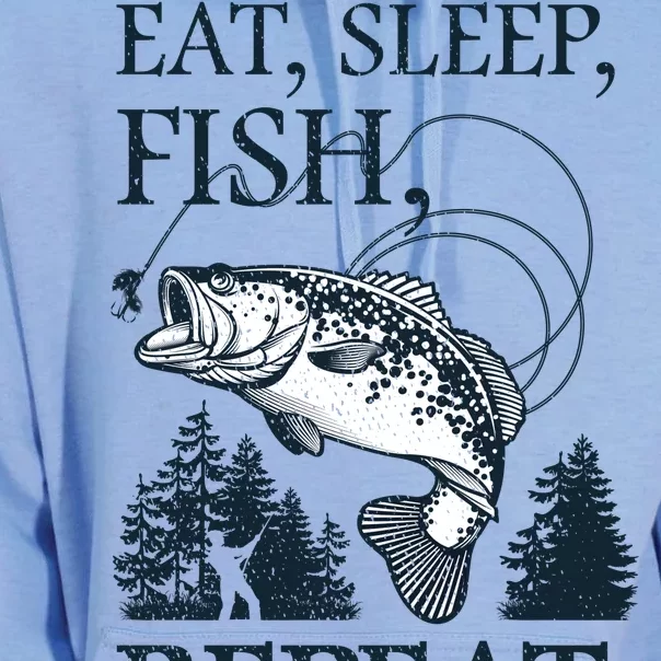 Eat Sleep Fish Repeat Unisex Surf Hoodie