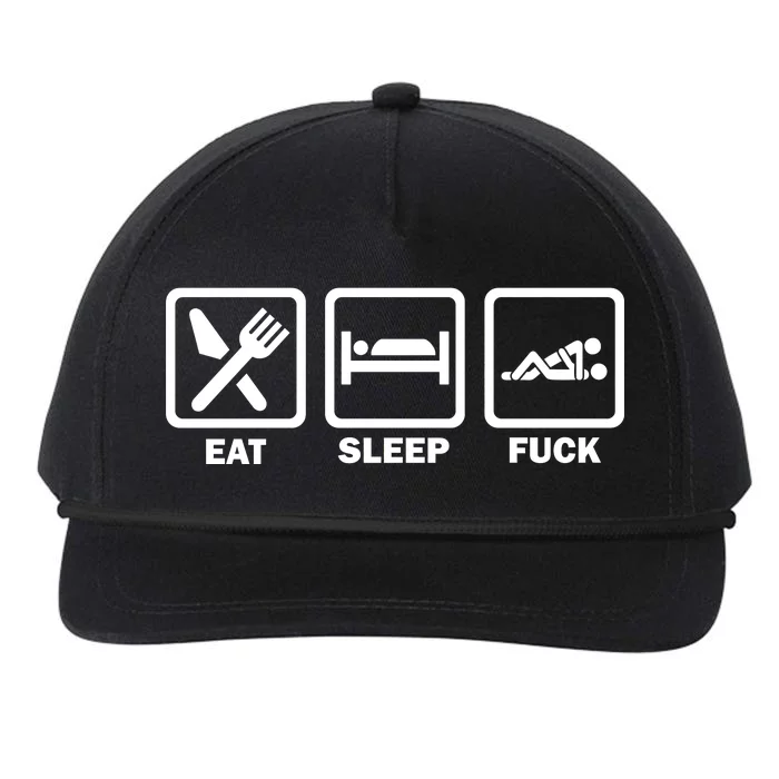 Eat Sleep Fuck Snapback Five-Panel Rope Hat