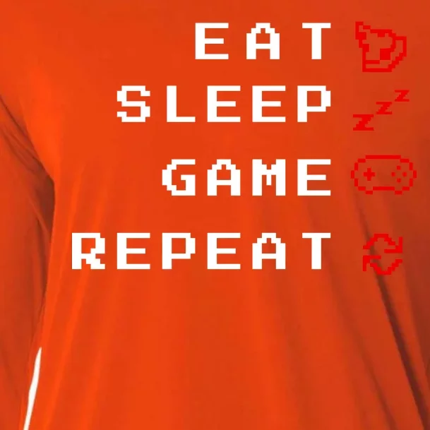 Eat Sleep Game Repeat Cooling Performance Long Sleeve Crew