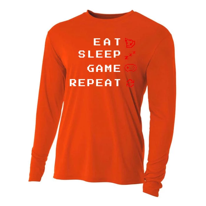 Eat Sleep Game Repeat Cooling Performance Long Sleeve Crew