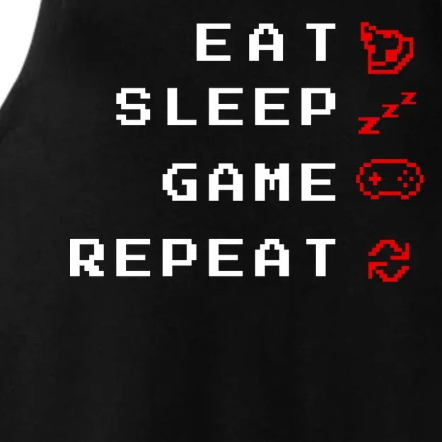 Eat Sleep Game Repeat Ladies Tri-Blend Wicking Tank