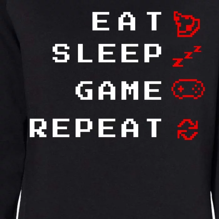 Eat Sleep Game Repeat Womens California Wash Sweatshirt