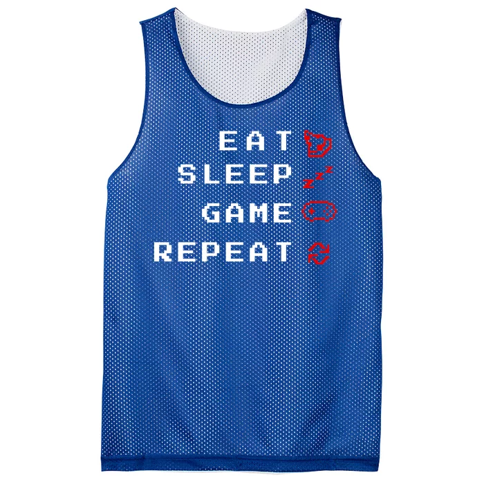 Eat Sleep Game Repeat Mesh Reversible Basketball Jersey Tank