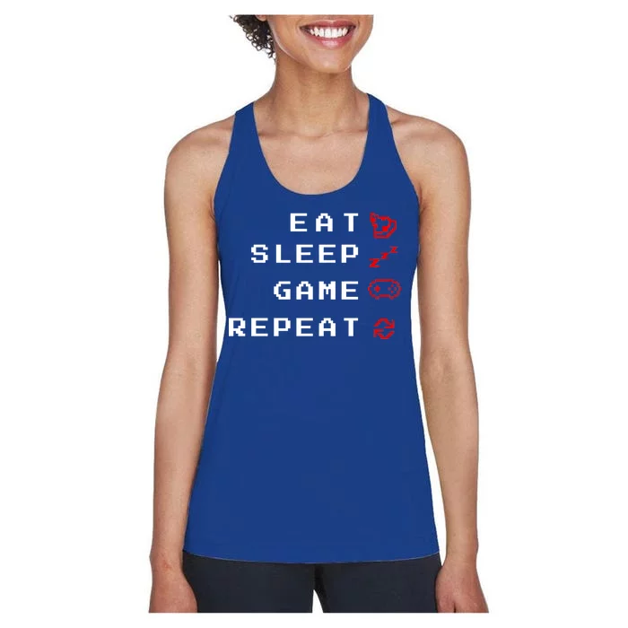 Eat Sleep Game Repeat Women's Racerback Tank