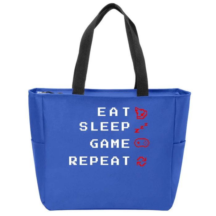 Eat Sleep Game Repeat Zip Tote Bag