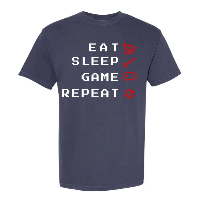 Eat Sleep Game Repeat Garment-Dyed Heavyweight T-Shirt