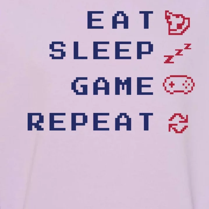 Eat Sleep Game Repeat Garment-Dyed Sweatshirt