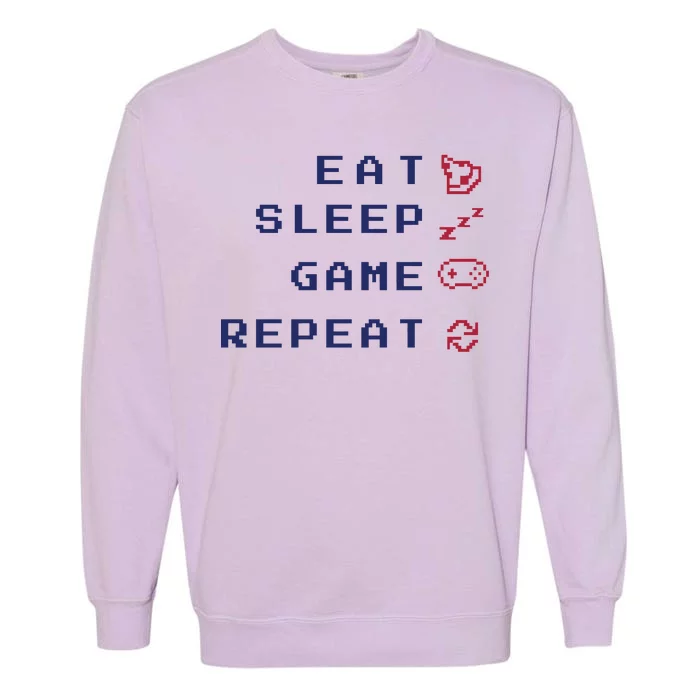 Eat Sleep Game Repeat Garment-Dyed Sweatshirt