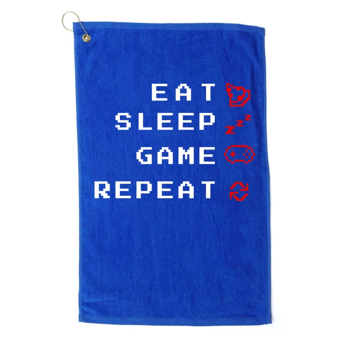 Eat Sleep Game Repeat Platinum Collection Golf Towel