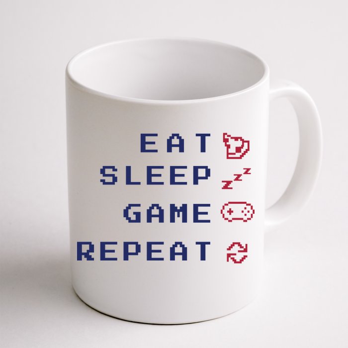 Eat Sleep Game Repeat Front & Back Coffee Mug