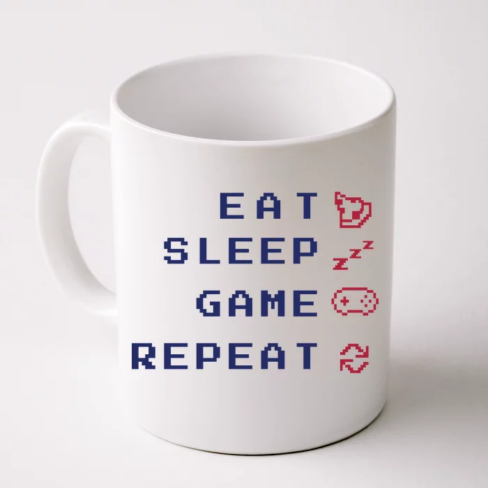 Eat Sleep Game Repeat Front & Back Coffee Mug