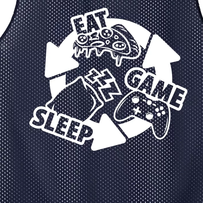 Eat Sleep Game Repeat Funny Gamer Mesh Reversible Basketball Jersey Tank