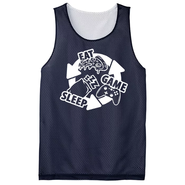 Eat Sleep Game Repeat Funny Gamer Mesh Reversible Basketball Jersey Tank