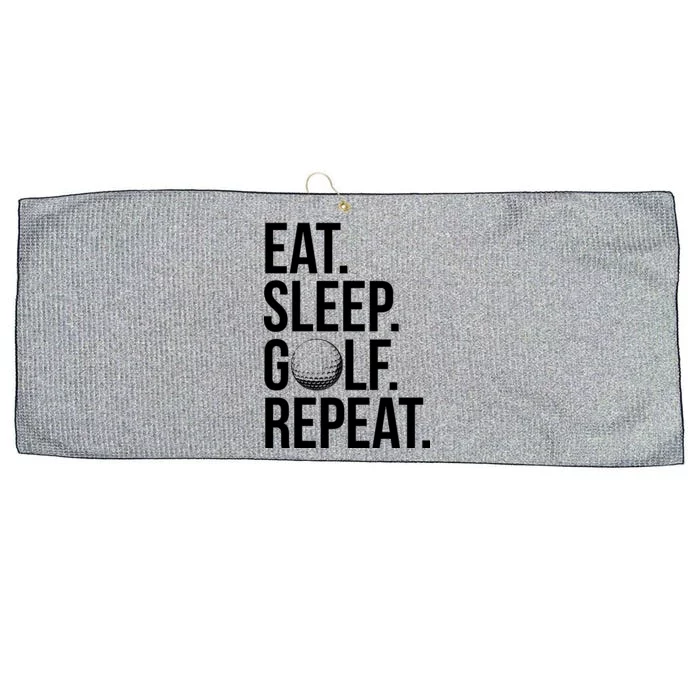 Eat Sleep Golf Repeat Large Microfiber Waffle Golf Towel