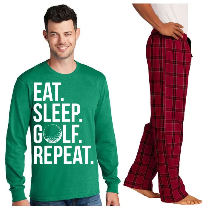 Eat Sleep Golf Repeat Long Sleeve Pajama Set