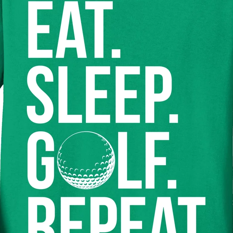 Eat Sleep Golf Repeat Kids Long Sleeve Shirt