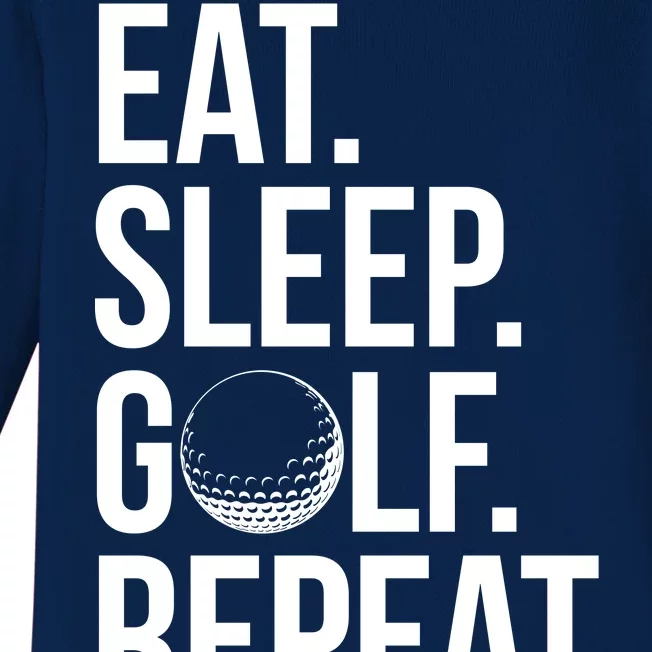 Eat Sleep Golf Repeat Baby Long Sleeve Bodysuit