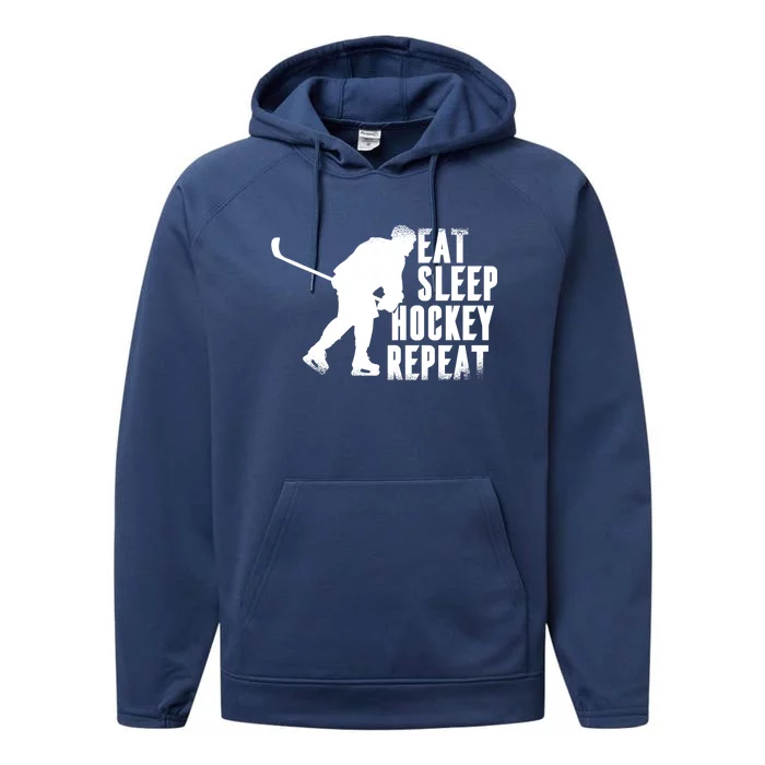 Eat Sleep Hockey Repeat Performance Fleece Hoodie