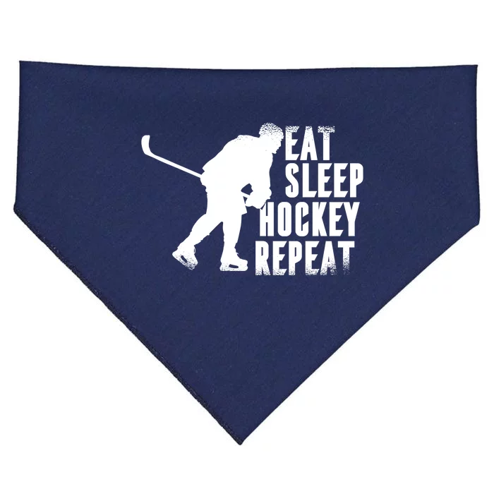 Eat Sleep Hockey Repeat USA-Made Doggie Bandana