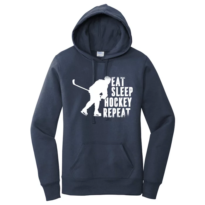 Eat Sleep Hockey Repeat Women's Pullover Hoodie