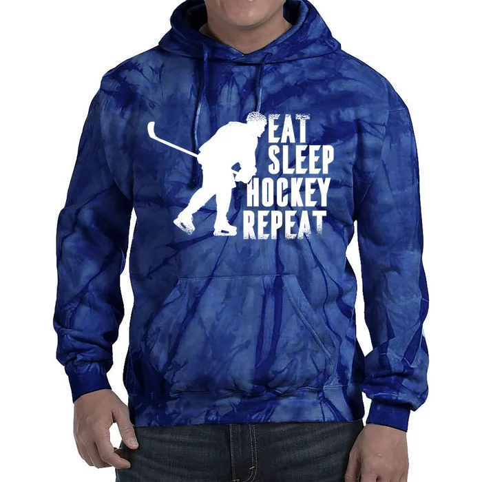 Eat Sleep Hockey Repeat Tie Dye Hoodie