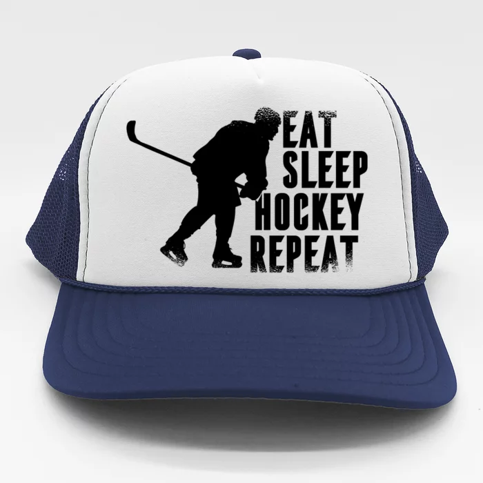 Eat Sleep Hockey Repeat Trucker Hat