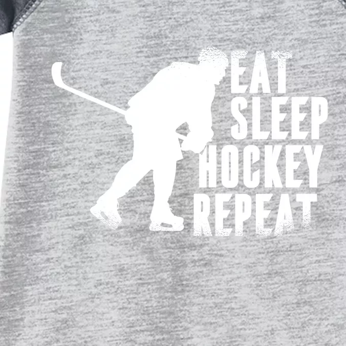 Eat Sleep Hockey Repeat Infant Baby Jersey Bodysuit