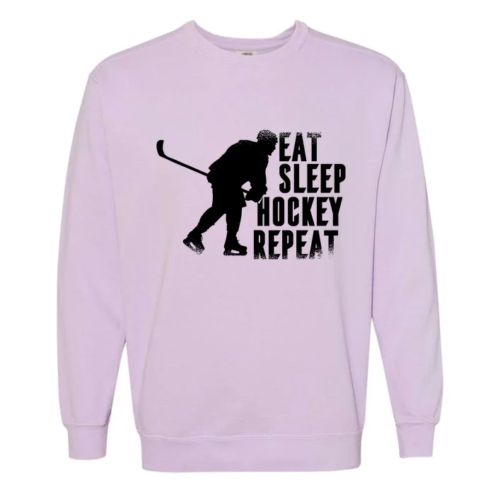 Eat Sleep Hockey Repeat Garment-Dyed Sweatshirt