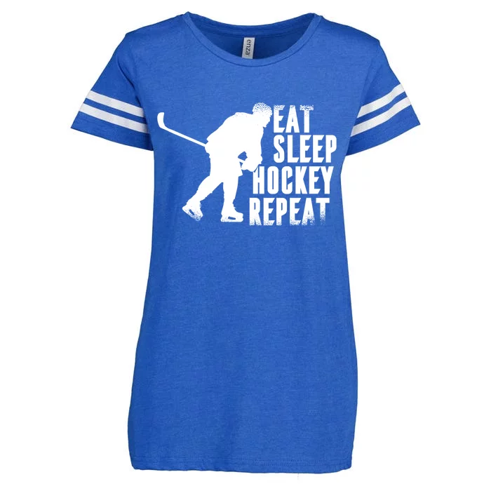 Eat Sleep Hockey Repeat Enza Ladies Jersey Football T-Shirt