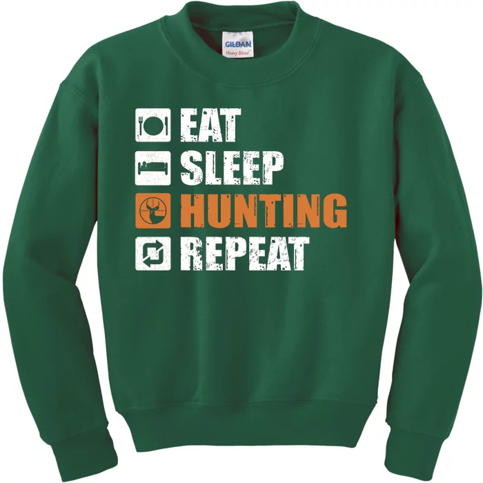 Eat Sleep Hunt Repeat Kids Sweatshirt