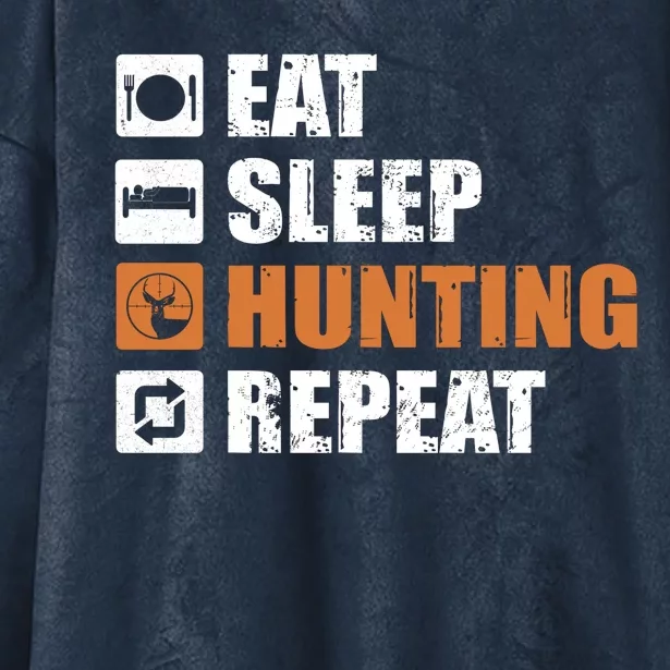 Eat Sleep Hunt Repeat Hooded Wearable Blanket