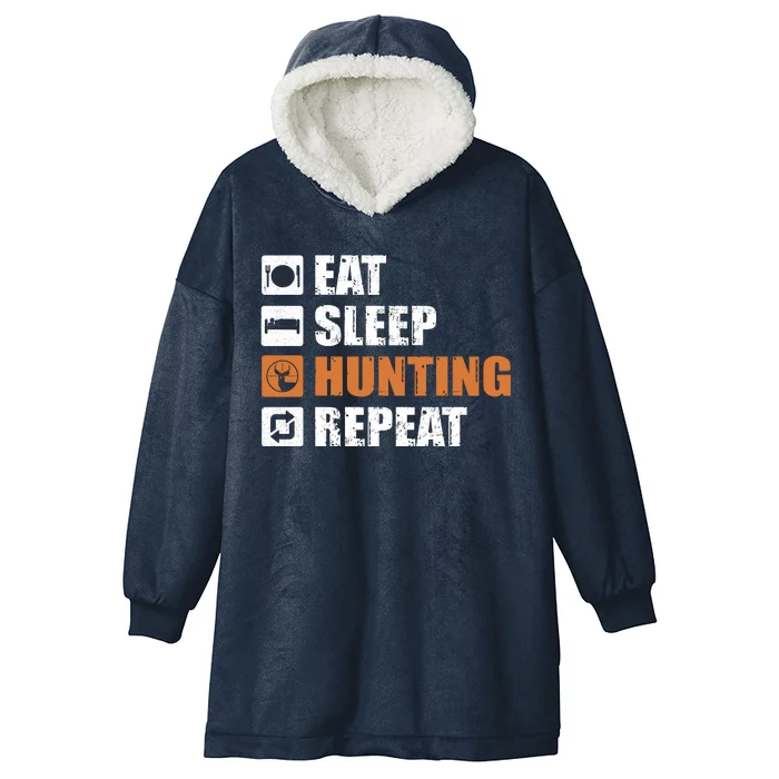 Eat Sleep Hunt Repeat Hooded Wearable Blanket