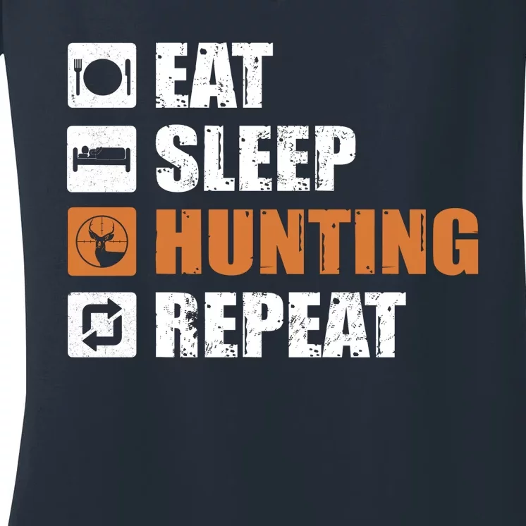 Eat Sleep Hunt Repeat Women's V-Neck T-Shirt